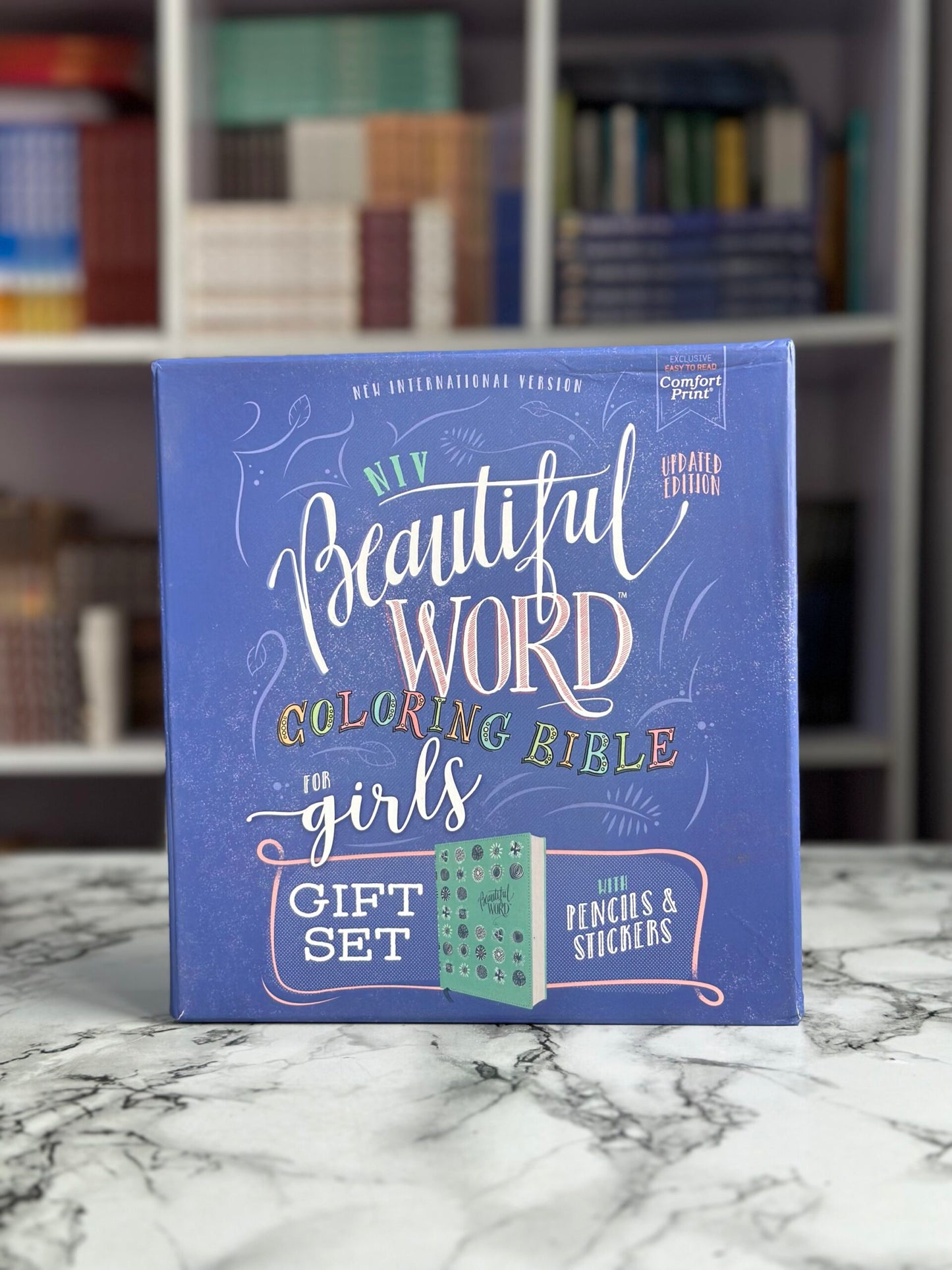 NIV, Beautiful Word Coloring Bible for Girls Pencil/Sticker Gift Set