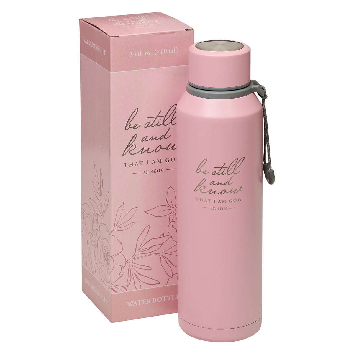 Be Still and Know That I Am God Pink Stainless Steel Water Bottle