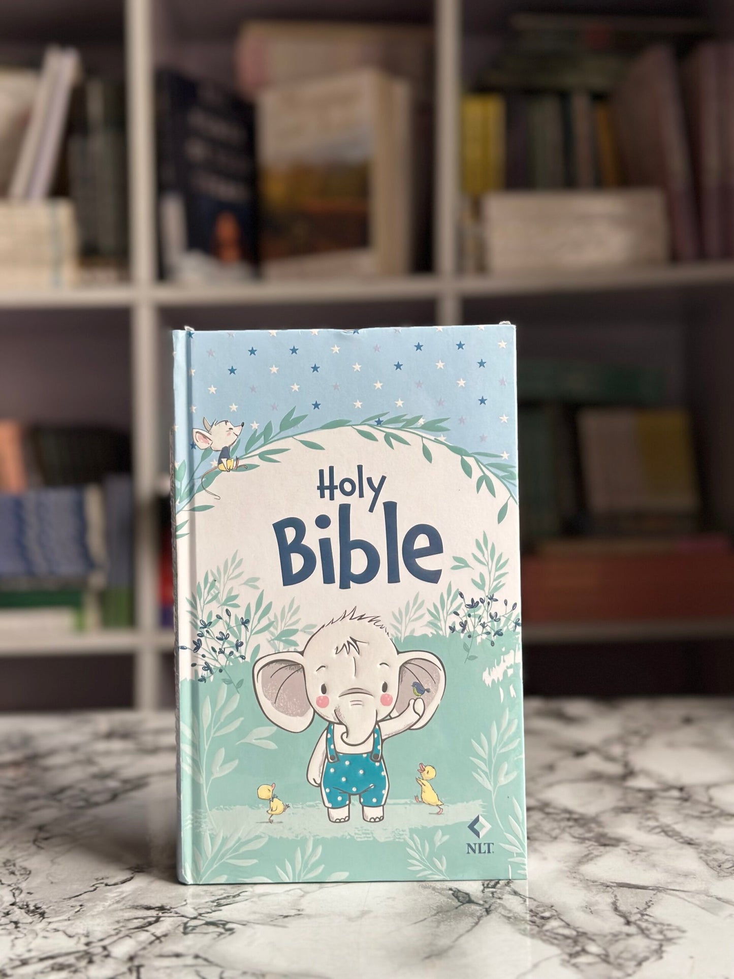 NLT Elephant Hardcover Baby Bible for Boys