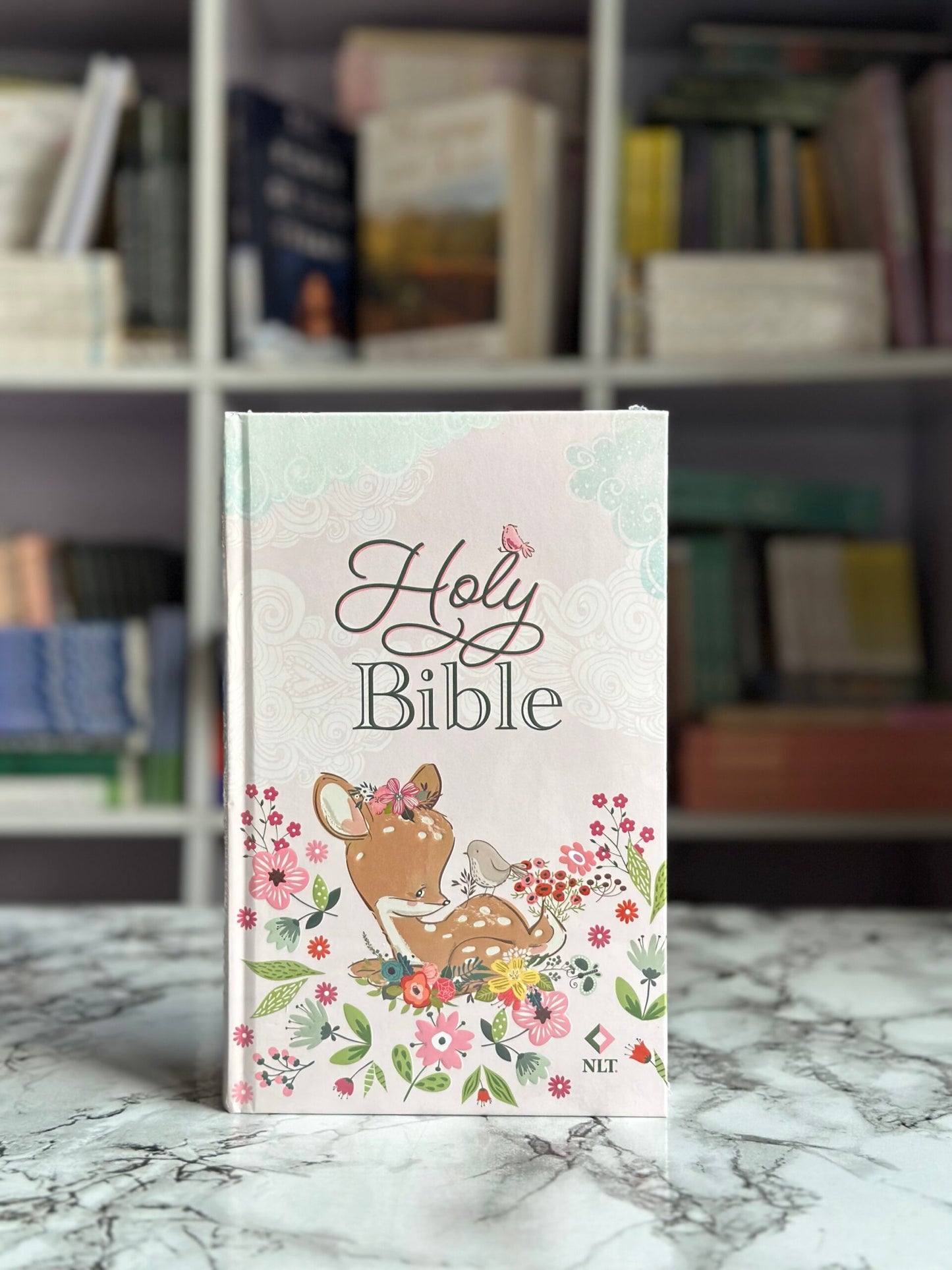 NLT Deer Hardcover Baby Bible for Girls